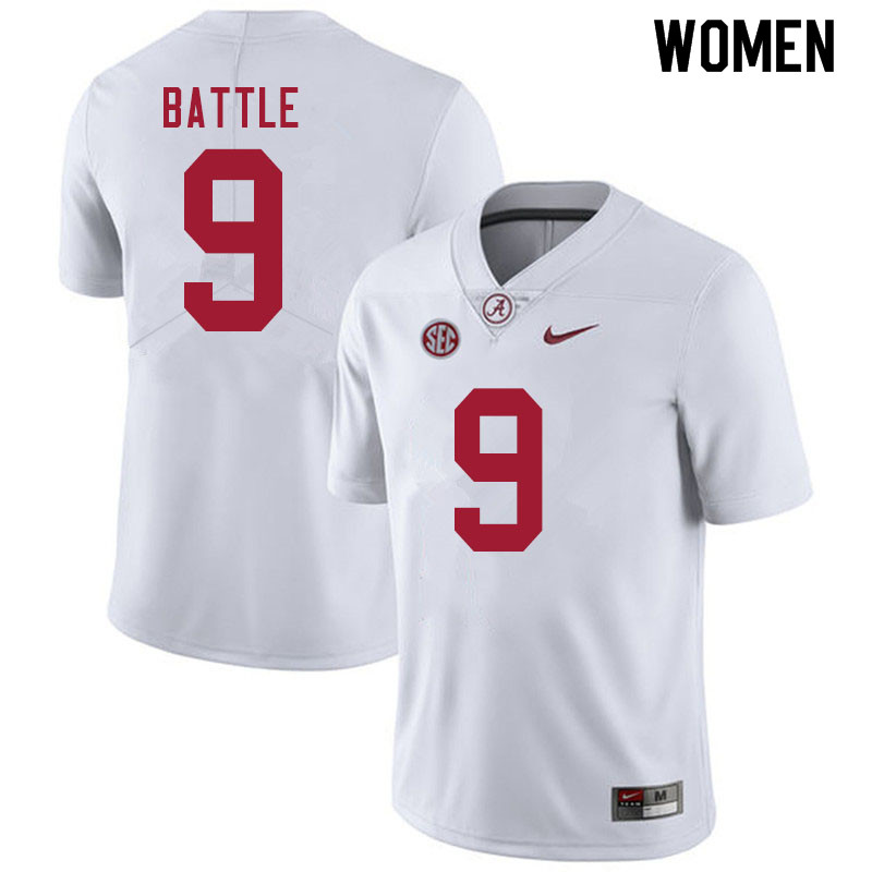 Women #9 Jordan Battle Alabama White Tide College Football Jerseys Sale-White